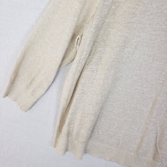 Tommy Bahama Linen Blend Cardigan Lightweight Open Front Neutral Minimalist sz L - Picture 7 of 11